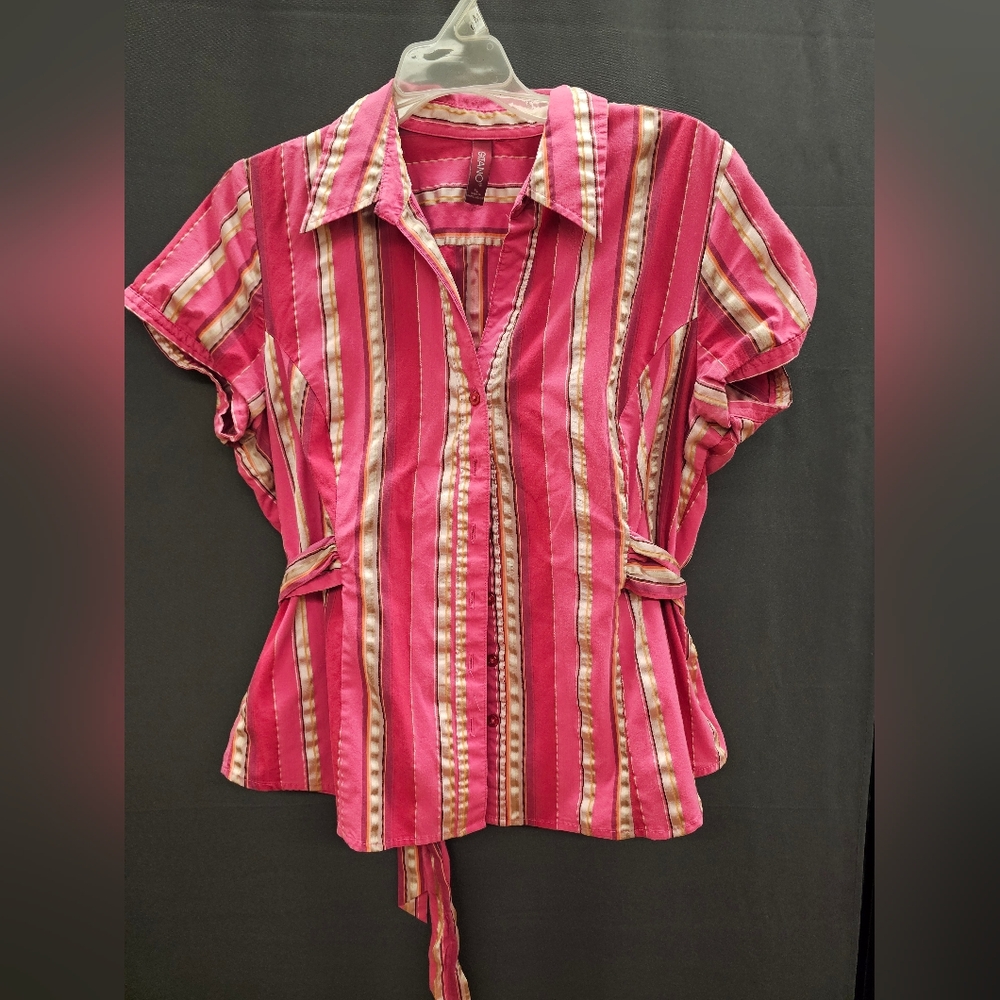Gitano Pink Striped Button Down Shirt